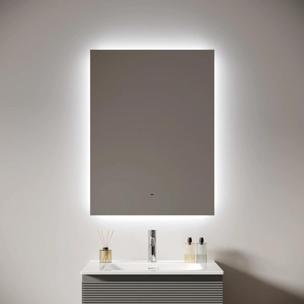 Зеркало Sancos Поле 2.0 / Square 2.0 60x80 светодиодная подсветка 2700K/4000K/5000K, антизапотевание, управление взмахом руки, диммируемая регулировка подсветки — ЗЕР010406 — фото 3