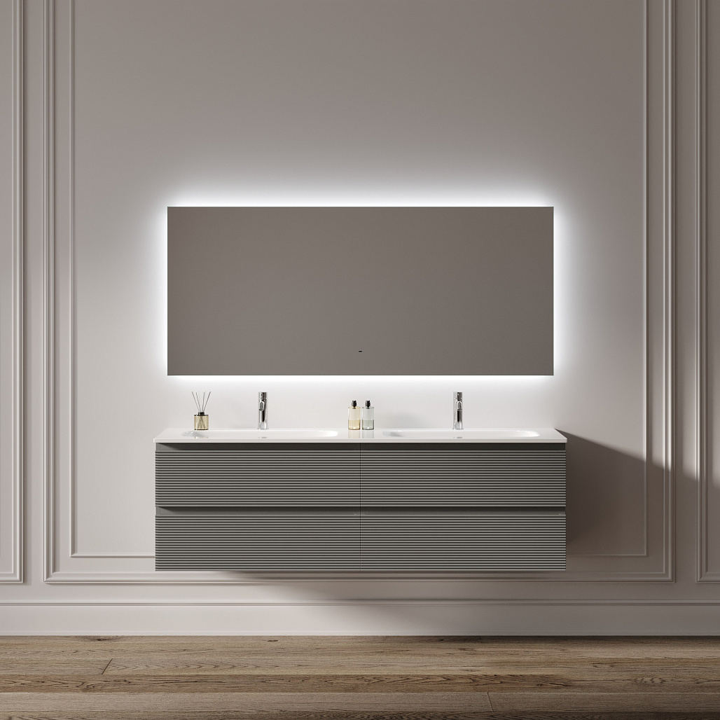 Зеркало Sancos Поле 2.0 / Square 2.0 160x80 светодиодная подсветка 2700K/4000K/5000K, управление взмахом руки, диммируемая регулировка подсветки — ЗЕР010417 — фото 6