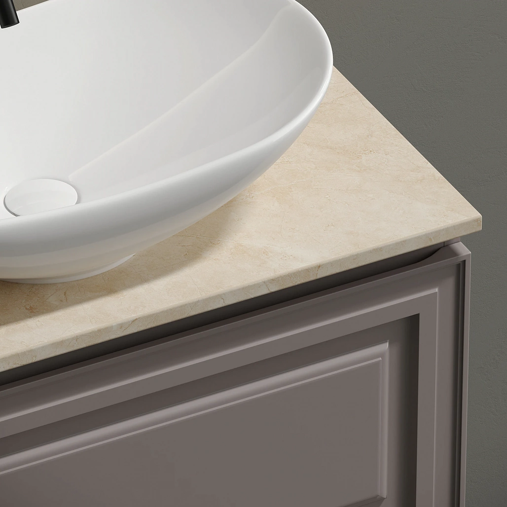 Тумба под столешницу Sancos Самая / Very 79x44,5x40,6 подвесная, пыльная роза / doha soft, столешница с отверстием под смеситель, креман / kreman — МЕБ009643 — фото 8