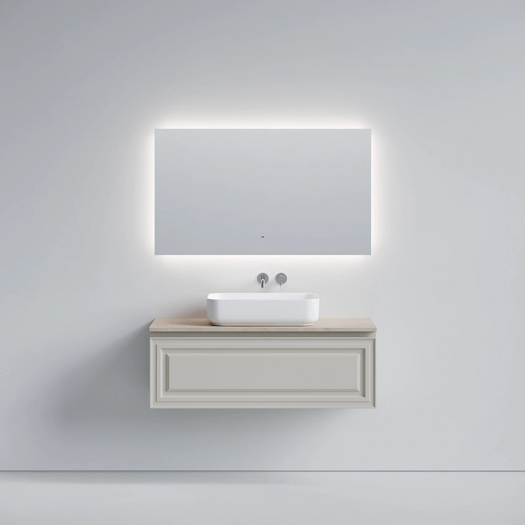 Тумба под столешницу Sancos Самая / Very 119,5x44,5x40,6 подвесная, бежевый матовый / beige soft, столешница без отверстия под смеситель, креман / kreman — МЕБ009672 — фото 2