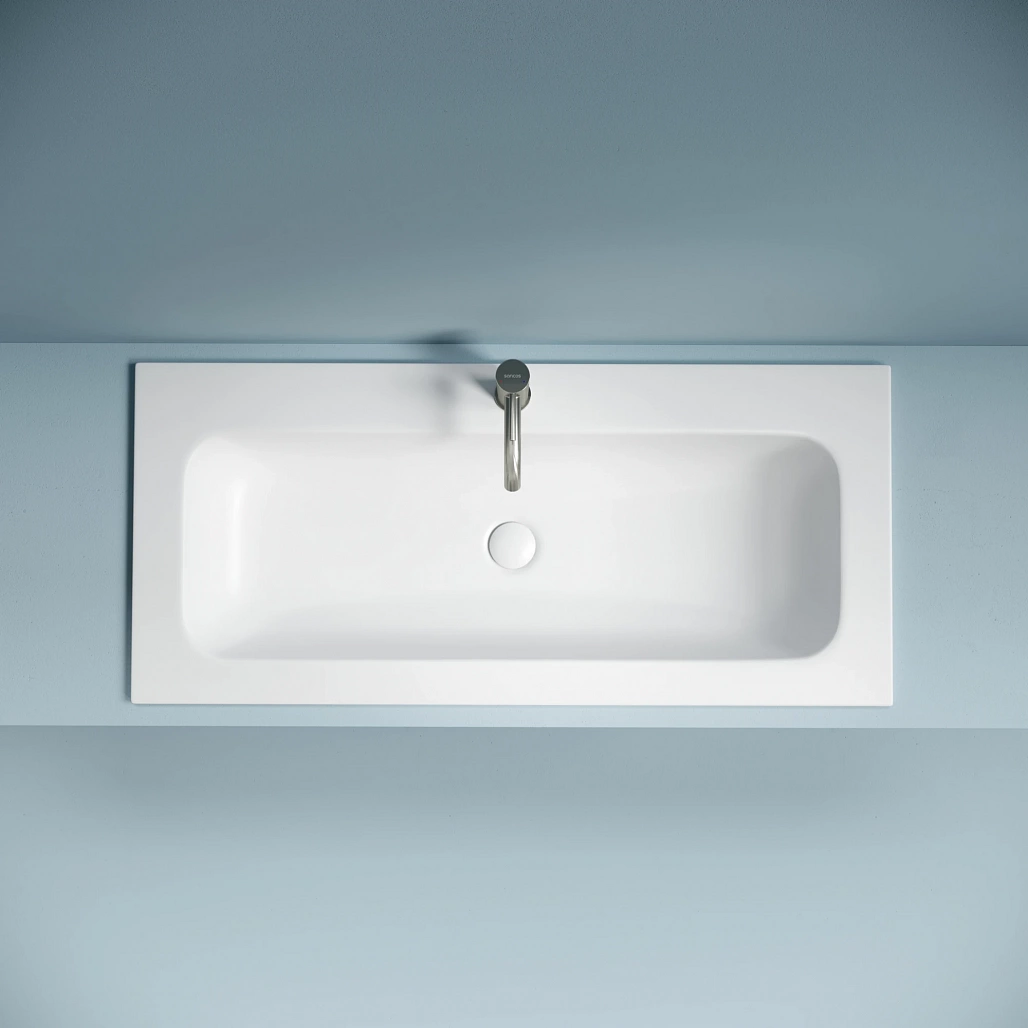 Раковина мебельная Ceramicanova Грация / Grace 101x45,7x13,7 без перелива, с отверстием под смеситель, прямоугольная, белый матовый — РАК010008 — фото 5