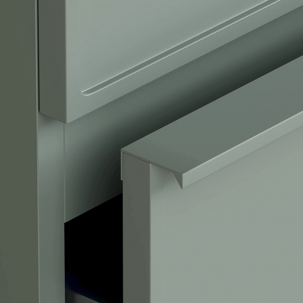 Тумба под столешницу Sancos Вельта / Velta 59x44,5x50 подвесная, серо-зелёный, столешница без отверстия под смеситель, черное небо / black sky — МЕБ009950 — фото 4