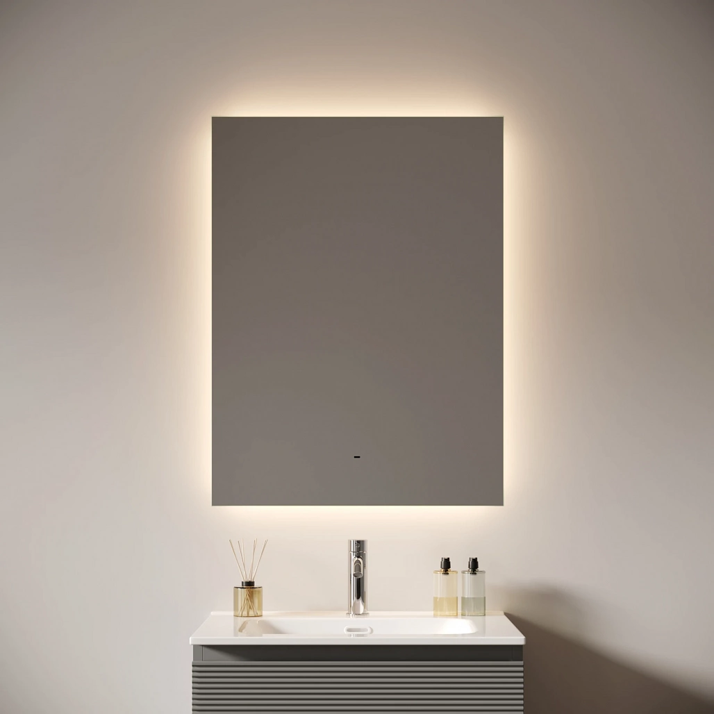 Зеркало Sancos Поле 2.0 / Square 2.0 60x80 светодиодная подсветка 2700K/4000K/5000K, антизапотевание, управление взмахом руки, диммируемая регулировка подсветки — ЗЕР010406 — фото 5