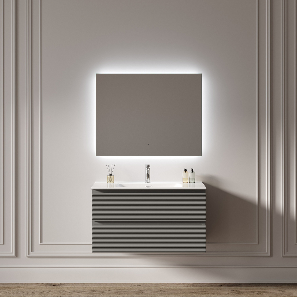 Зеркало Sancos Поле 2.0 / Square 2.0 90x70 светодиодная подсветка 2700K/4000K/5000K, управление взмахом руки, диммируемая регулировка подсветки — ЗЕР010418 — фото 6