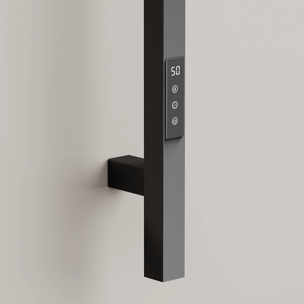 Полотенцесушитель электрический Sancos Линн / Linn SC13002GG 150x3 I-образный, вакуумное напыление (PVD-покрытие), вороненая сталь