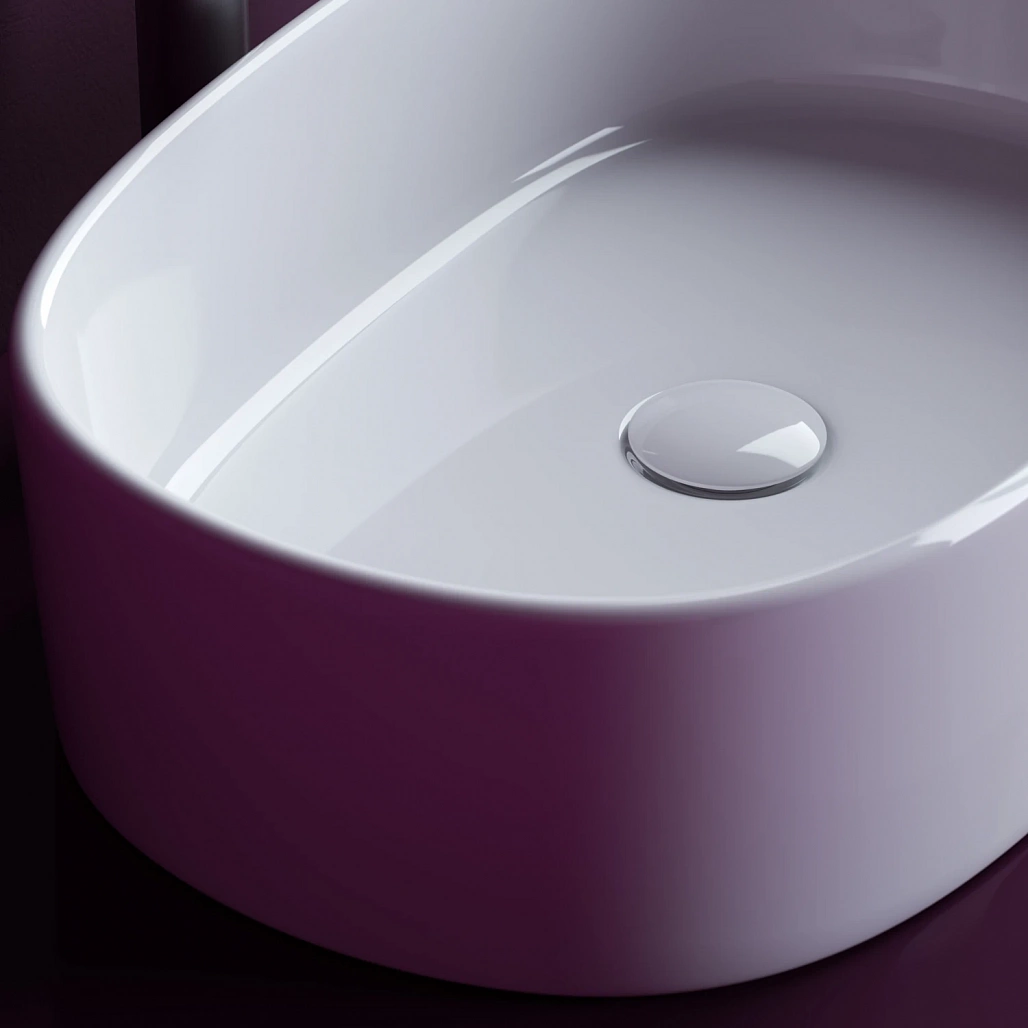 Раковина накладная овальная Ceramicanova Элемент (Element) 561x359x149, цвет белый, CN6075