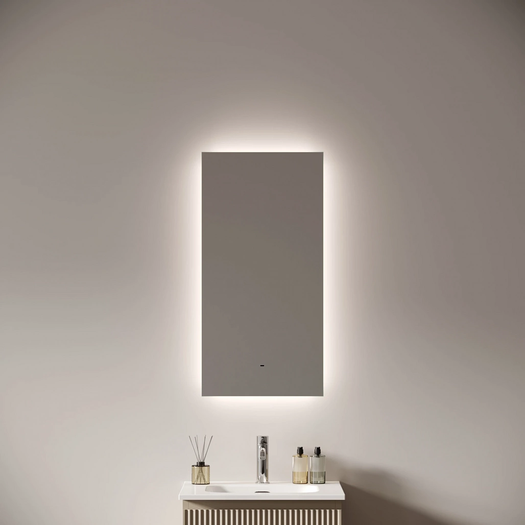 Зеркало Sancos Поле 2.0 / Square 2.0 40x80 светодиодная подсветка 2700K/4000K/5000K, антизапотевание, управление взмахом руки, диммируемая регулировка подсветки — ЗЕР010402 — фото 4