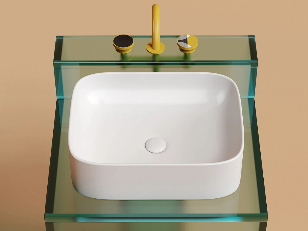 Раковина накладная Ceramicanova Элемент / Element 50,5x38x15 без перелива, прямоугольная, белый матовый — РАК010118 — фото 1