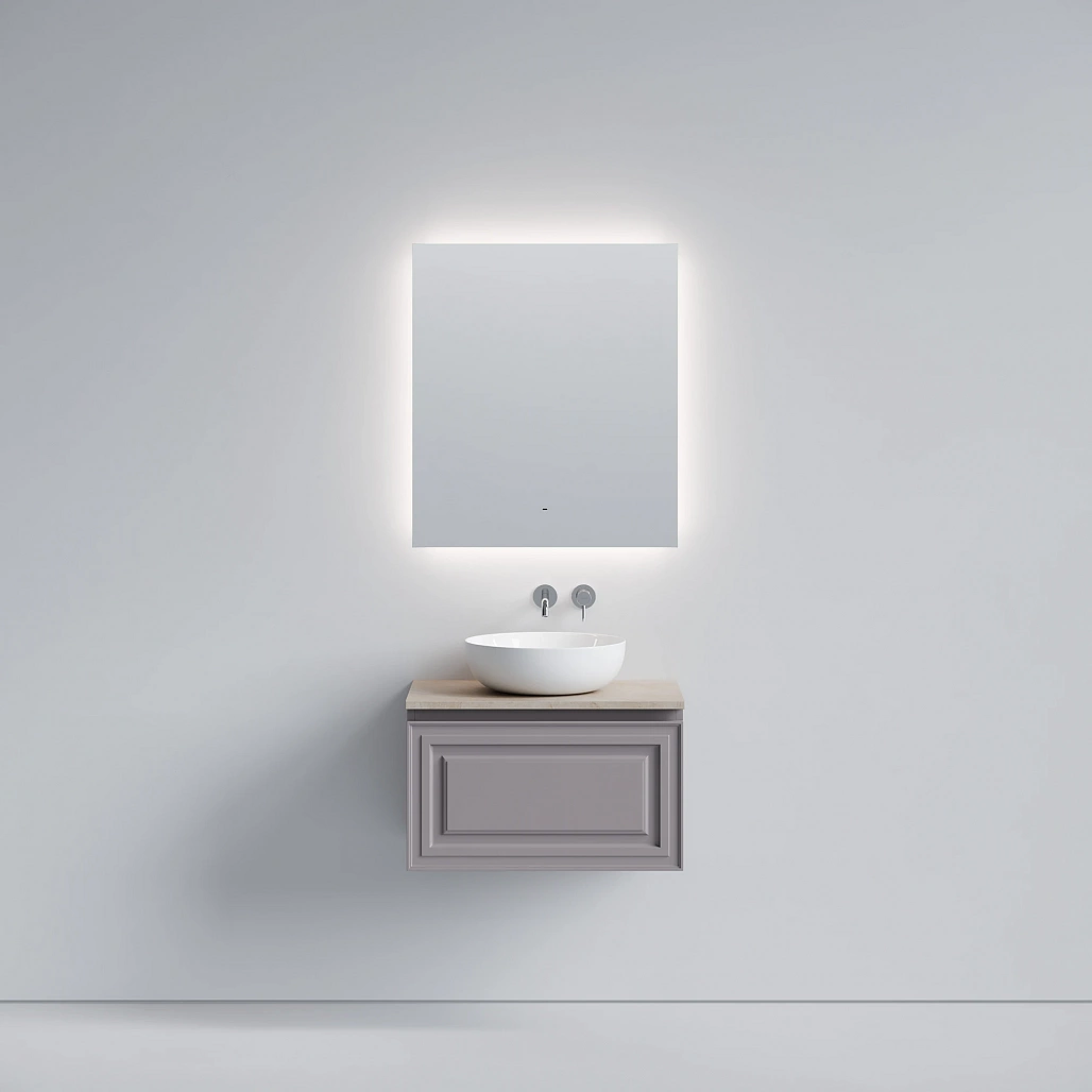 Тумба под столешницу Sancos Самая / Very 69x44,5x40,6 подвесная, пыльная роза / doha soft, столешница без отверстия под смеситель, креман / kreman — МЕБ009732 — фото 2