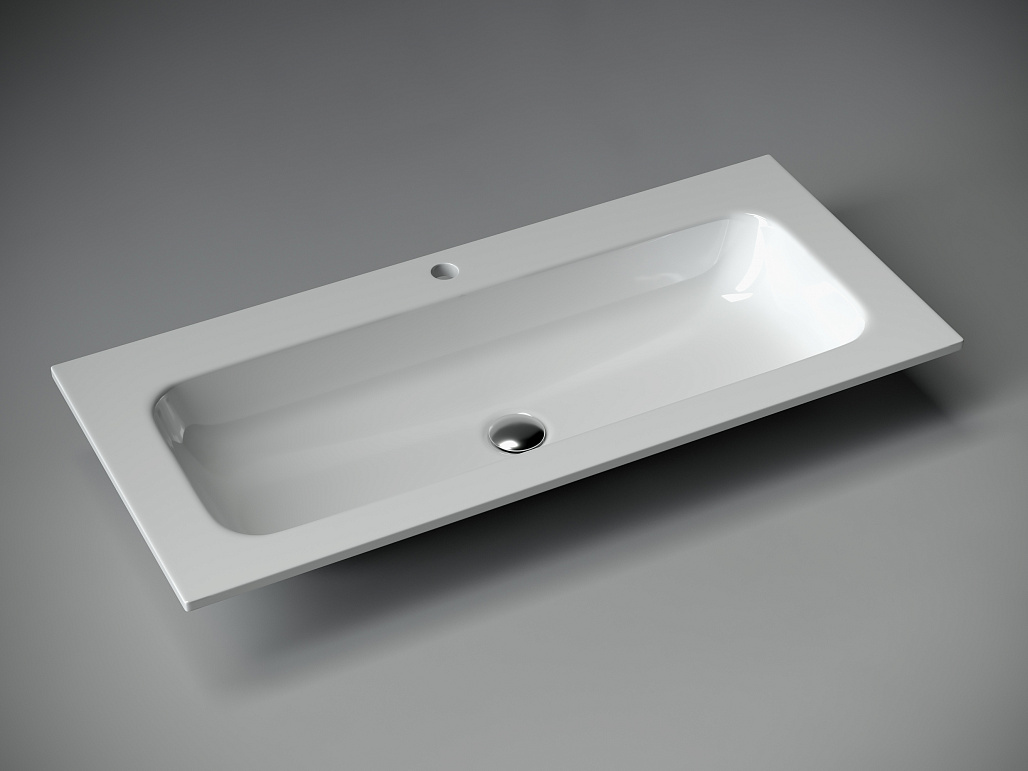 Раковина мебельная Ceramicanova Грация / Grace 101x45,7x13,7 без перелива, с отверстием под смеситель, прямоугольная, белый матовый — РАК010008 — фото 6