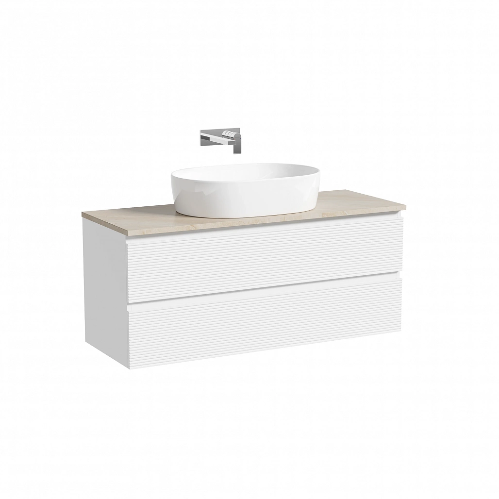 Тумба под столешницу Sancos Фолк / Folk 119,5x44,5x50 подвесная, белый матовый / bianco, столешница без отверстия под смеситель, черное небо / black sky — МЕБ009518 — фото 1