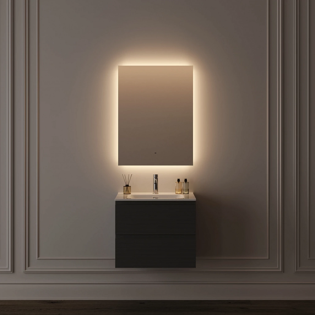 Зеркало Sancos Поле 2.0 / Square 2.0 60x80 светодиодная подсветка 2700K/4000K/5000K, антизапотевание, управление взмахом руки, диммируемая регулировка подсветки — ЗЕР010406 — фото 9