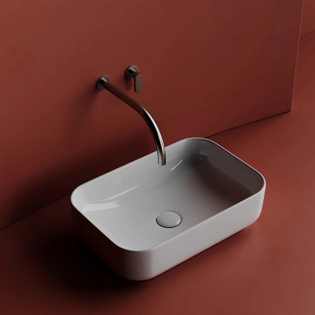 Умывальник чаша накладная прямоугольная Ceramicanova Элемент (Element) 510x340x140 мм, CN5043