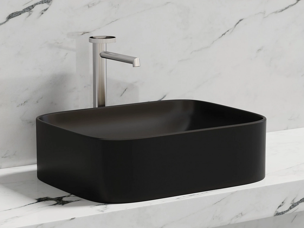 Раковина накладная Ceramicanova Элемент / Element 50,5x38x15 без перелива, прямоугольная, черный матовый — РАК010119 — фото 7