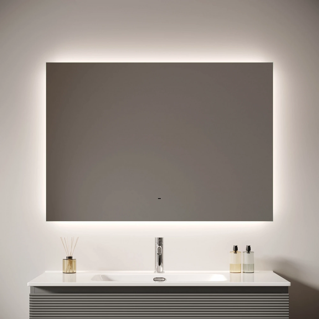 Зеркало Sancos Поле 2.0 / Square 2.0 100x70 светодиодная подсветка 2700K/4000K/5000K, антизапотевание, управление взмахом руки, диммируемая регулировка подсветки — ЗЕР010396 — фото 4