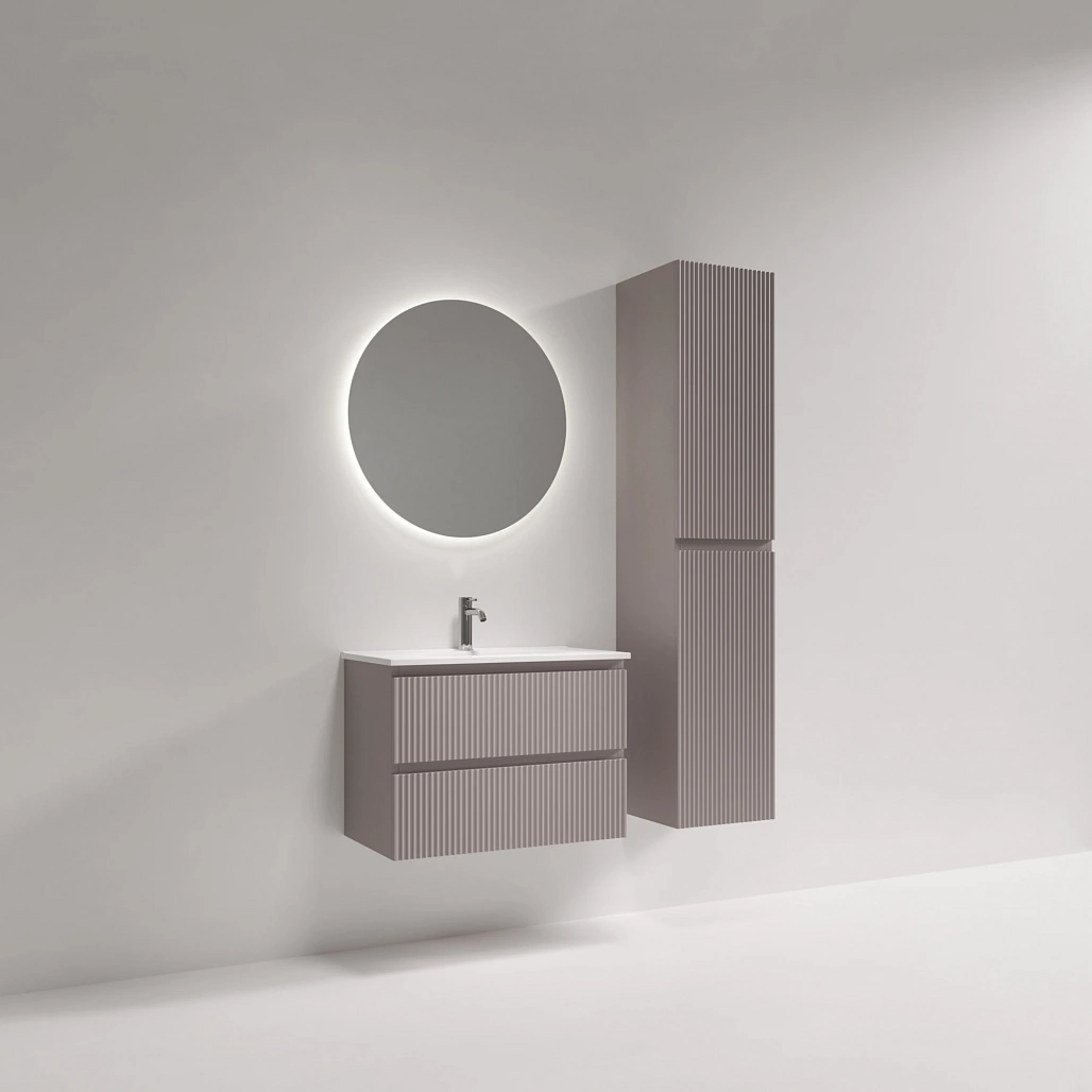 Тумба под раковину Sancos Сноб Р 390 / Snob R 390 69x39x50 подвесная, два ящика, пыльная роза / doha soft — МЕБ009298 — фото 3
