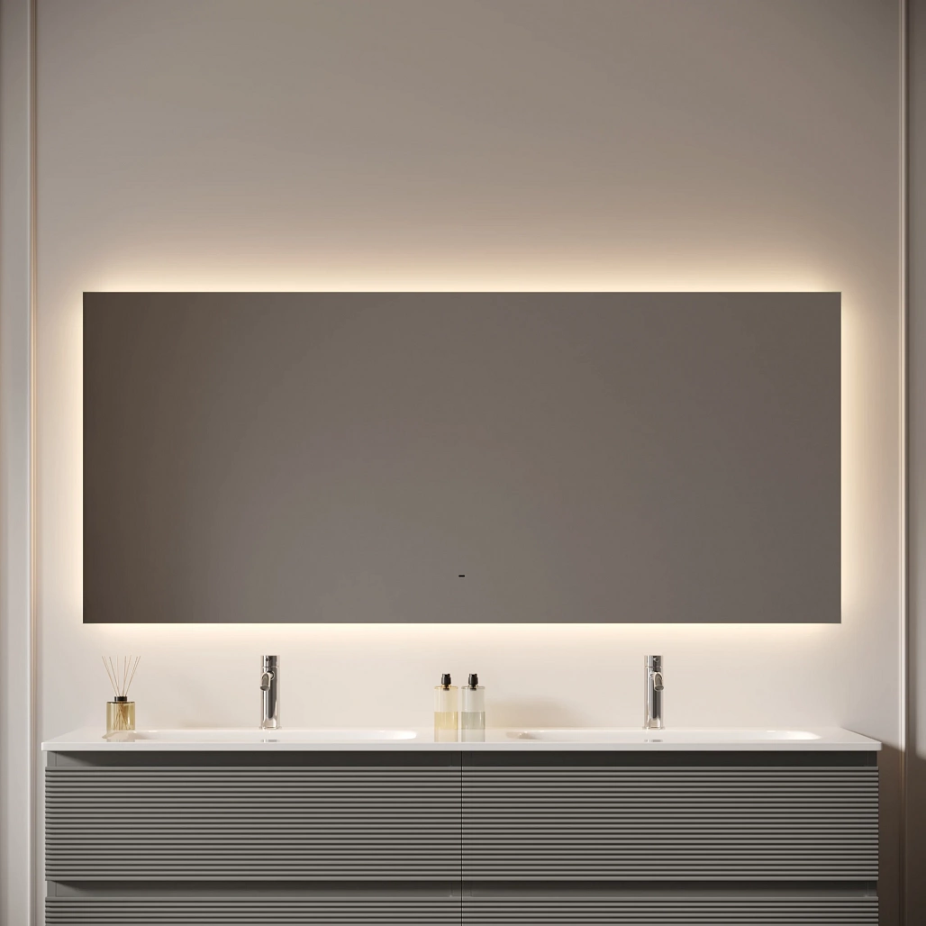 Зеркало Sancos Поле 2.0 / Square 2.0 160x80 светодиодная подсветка 2700K/4000K/5000K, антизапотевание, управление взмахом руки, диммируемая регулировка подсветки — ЗЕР010399 — фото 5