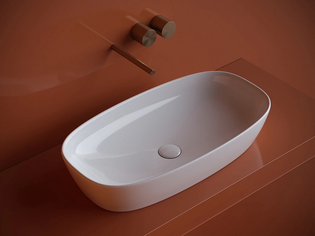 Раковина накладная Ceramicanova Элемент / Element 70x37,5x14 без перелива, овальная, белый — РАК010104 — фото 3