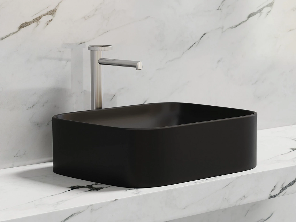 Раковина накладная Ceramicanova Элемент / Element 50,5x38x15 без перелива, прямоугольная, черный матовый — РАК010119 — фото 5
