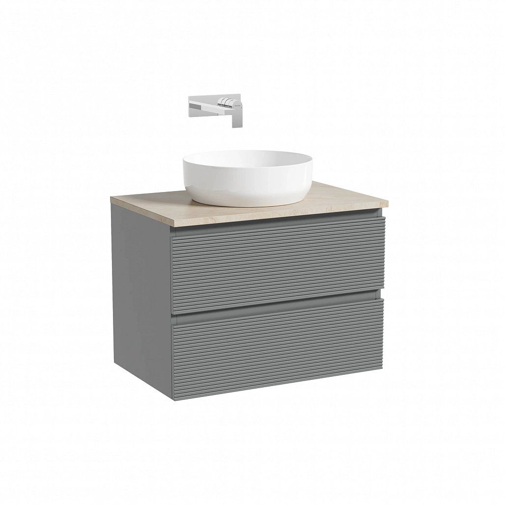 Тумба под столешницу Sancos Фолк / Folk 69x44,5x50 подвесная, мягкий серый / ergraut soft, столешница без отверстия под смеситель, креман / kreman — МЕБ009569 — фото 1