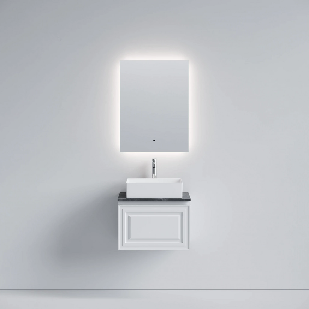 Тумба под столешницу Sancos Самая / Very 59x44,5x40,6 подвесная, белый матовый / bianco, столешница с отверстием под смеситель, черное небо / black sky — МЕБ009655 — фото 2