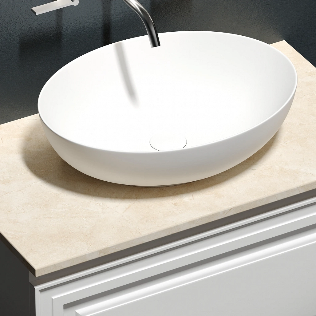 Тумба под столешницу Sancos Самая / Very 79x44,5x40,6 подвесная, белый матовый / bianco, столешница без отверстия под смеситель, креман / kreman — МЕБ009501 — фото 6
