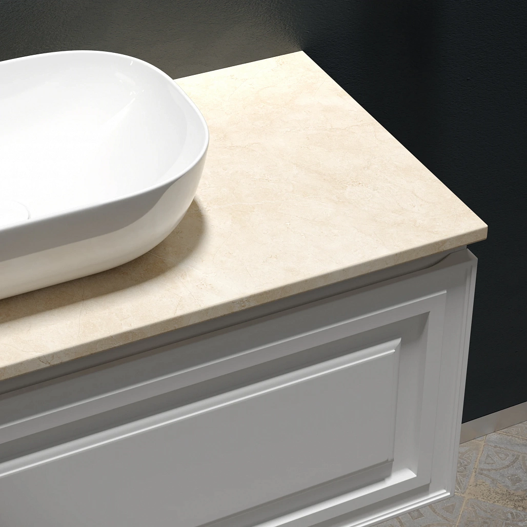 Тумба под столешницу Sancos Самая / Very 99,5x44,5x40,6 подвесная, белый матовый / bianco, столешница с отверстием под смеситель, креман / kreman — МЕБ009979 — фото 13