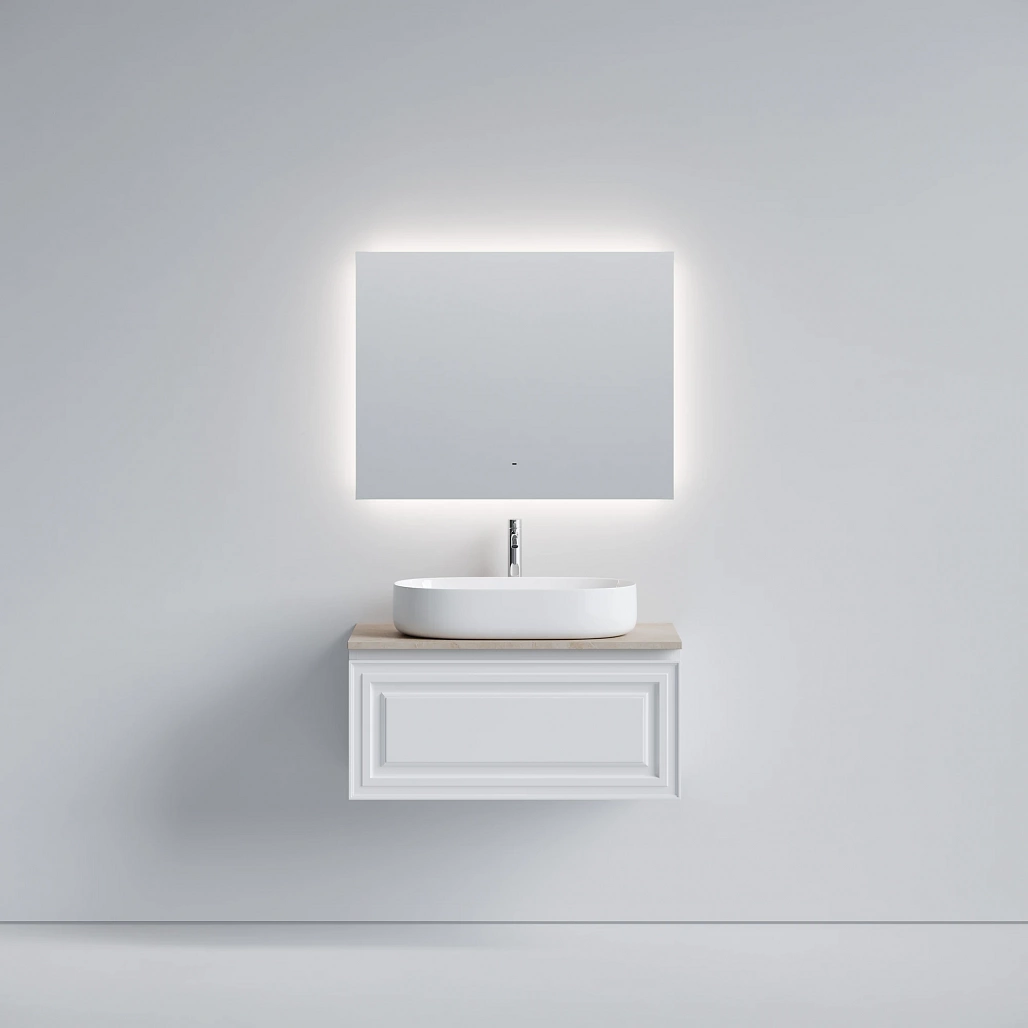 Тумба под столешницу Sancos Самая / Very 89x44,5x40,6 подвесная, белый матовый / bianco, столешница с отверстием под смеситель, креман / kreman — МЕБ009670 — фото 2