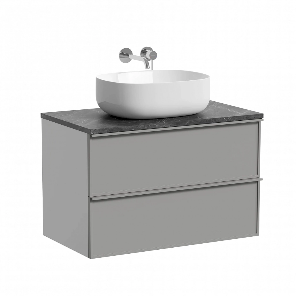Тумба под столешницу Sancos Вельта / Velta 79x44,5x50 подвесная, тёплый серый, столешница без отверстия под смеситель, черное небо / black sky — МЕБ009964 — фото 1