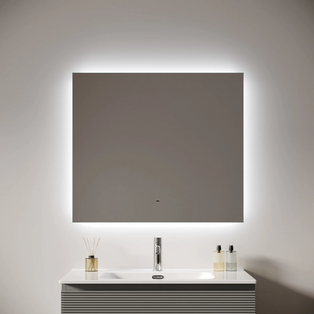 Зеркало Sancos Поле 2.0 / Square 2.0 80x70 светодиодная подсветка 2700K/4000K/5000K, антизапотевание, управление взмахом руки, диммируемая регулировка подсветки — ЗЕР010408 — фото 3