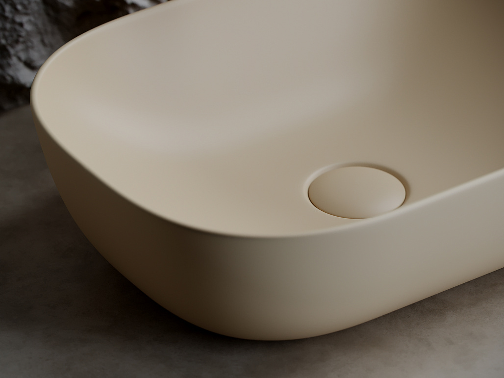 Умывальник чаша накладная прямоугольная (цвет Капучино Матовый) Ceramicanova Элемент (Element) 455x325x135 мм, CN6009MC