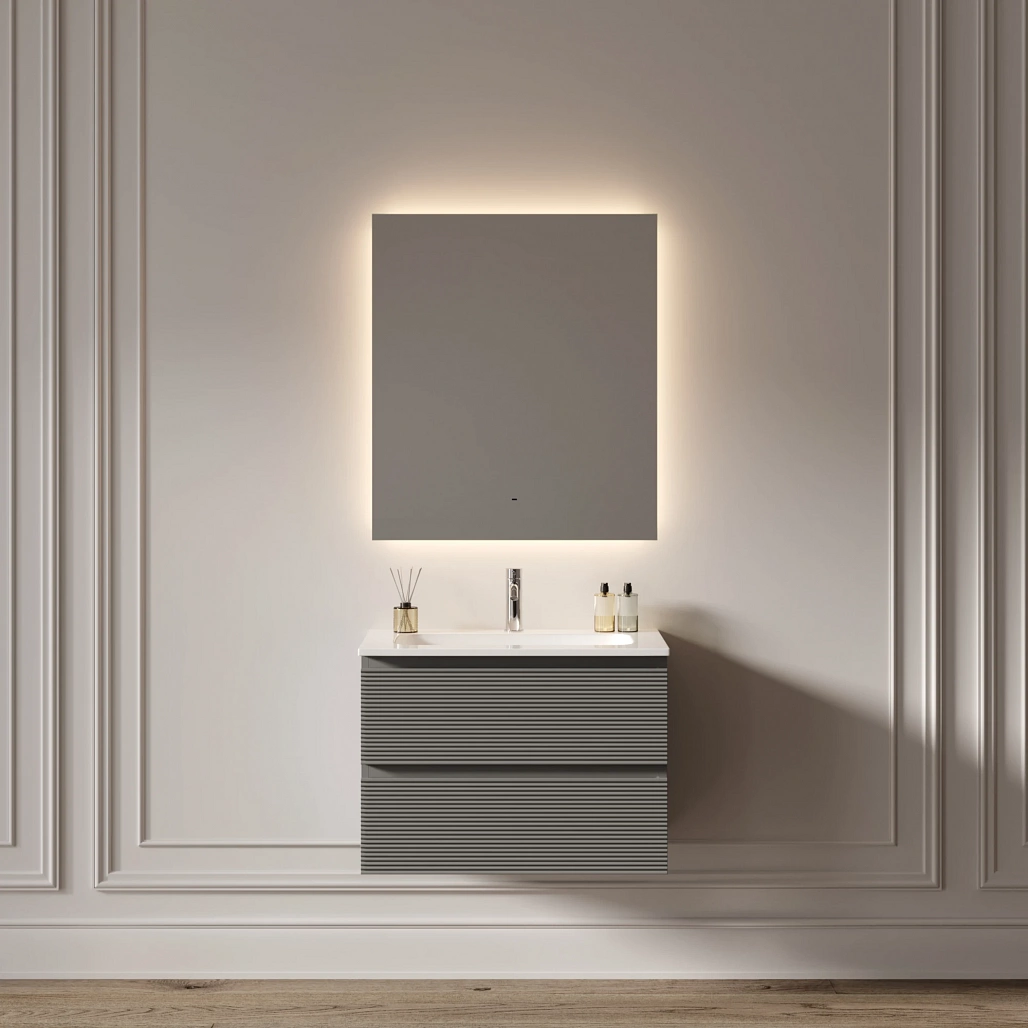 Зеркало Sancos Поле 2.0 / Square 2.0 70x80 светодиодная подсветка 2700K/4000K/5000K, антизапотевание, управление взмахом руки, диммируемая регулировка подсветки — ЗЕР010407 — фото 8