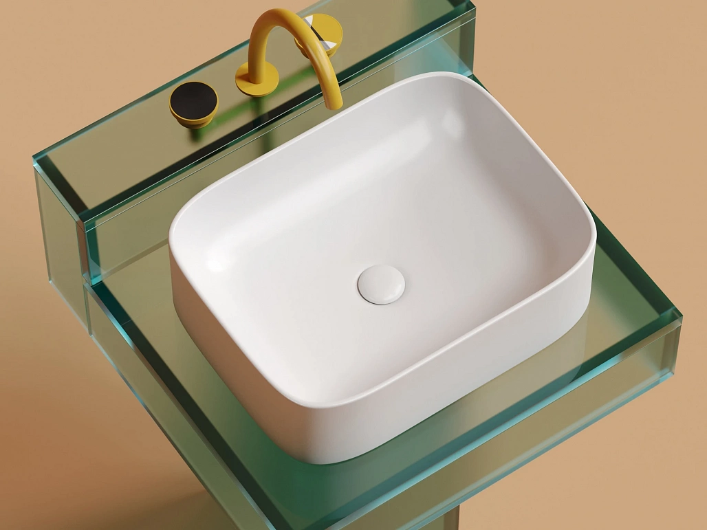 Раковина накладная Ceramicanova Элемент / Element 50,5x38x15 без перелива, прямоугольная, белый матовый — РАК010118 — фото 8