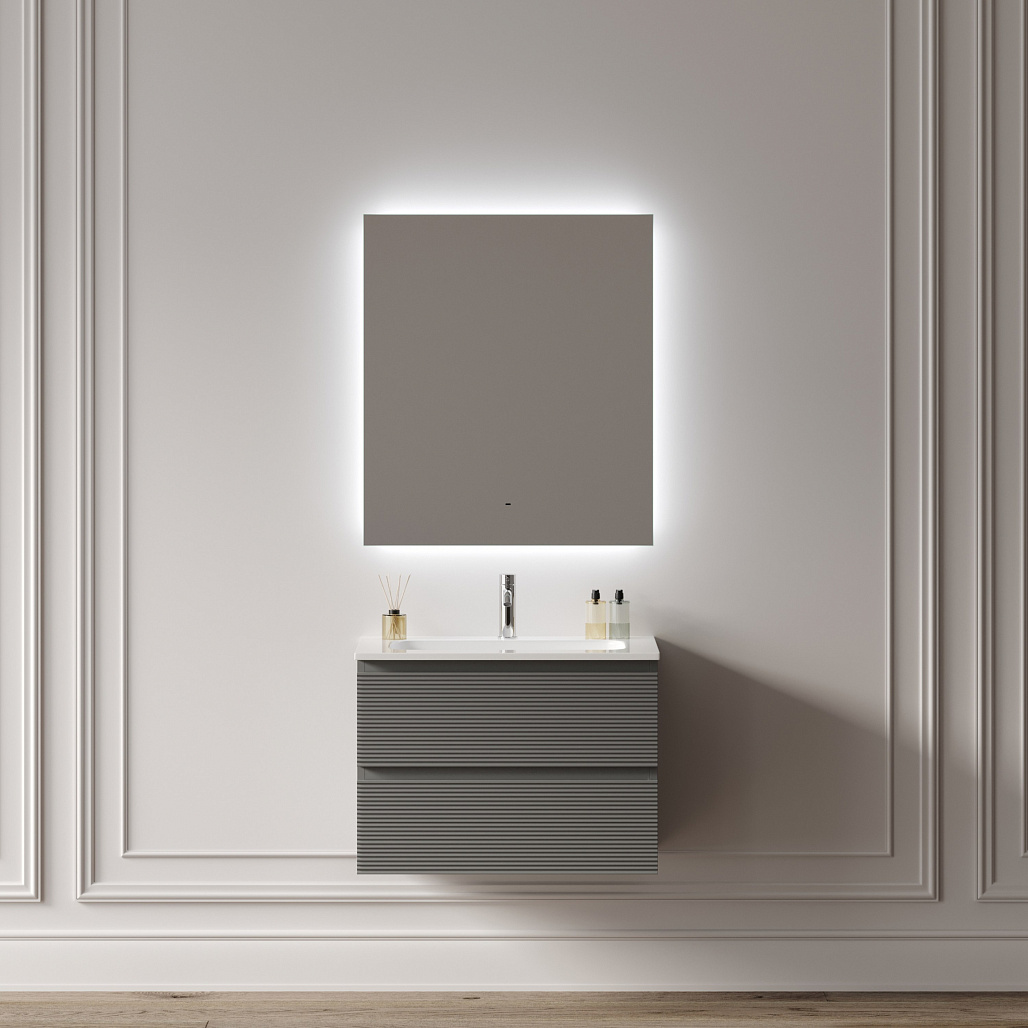 Зеркало Sancos Поле 2.0 / Square 2.0 70x80 светодиодная подсветка 2700K/4000K/5000K, управление взмахом руки, диммируемая регулировка подсветки — ЗЕР010419 — фото 6