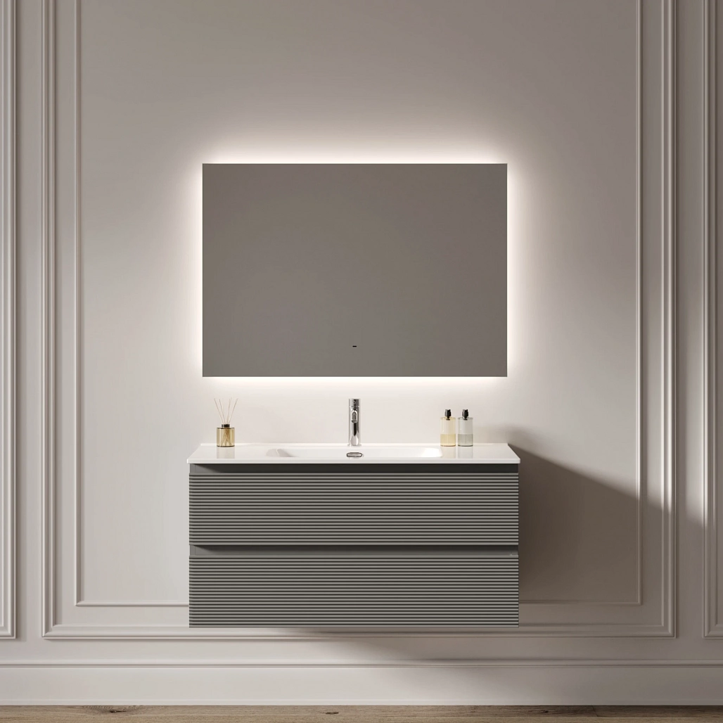 Зеркало Sancos Поле 2.0 / Square 2.0 100x70 светодиодная подсветка 2700K/4000K/5000K, антизапотевание, управление взмахом руки, диммируемая регулировка подсветки — ЗЕР010396 — фото 7