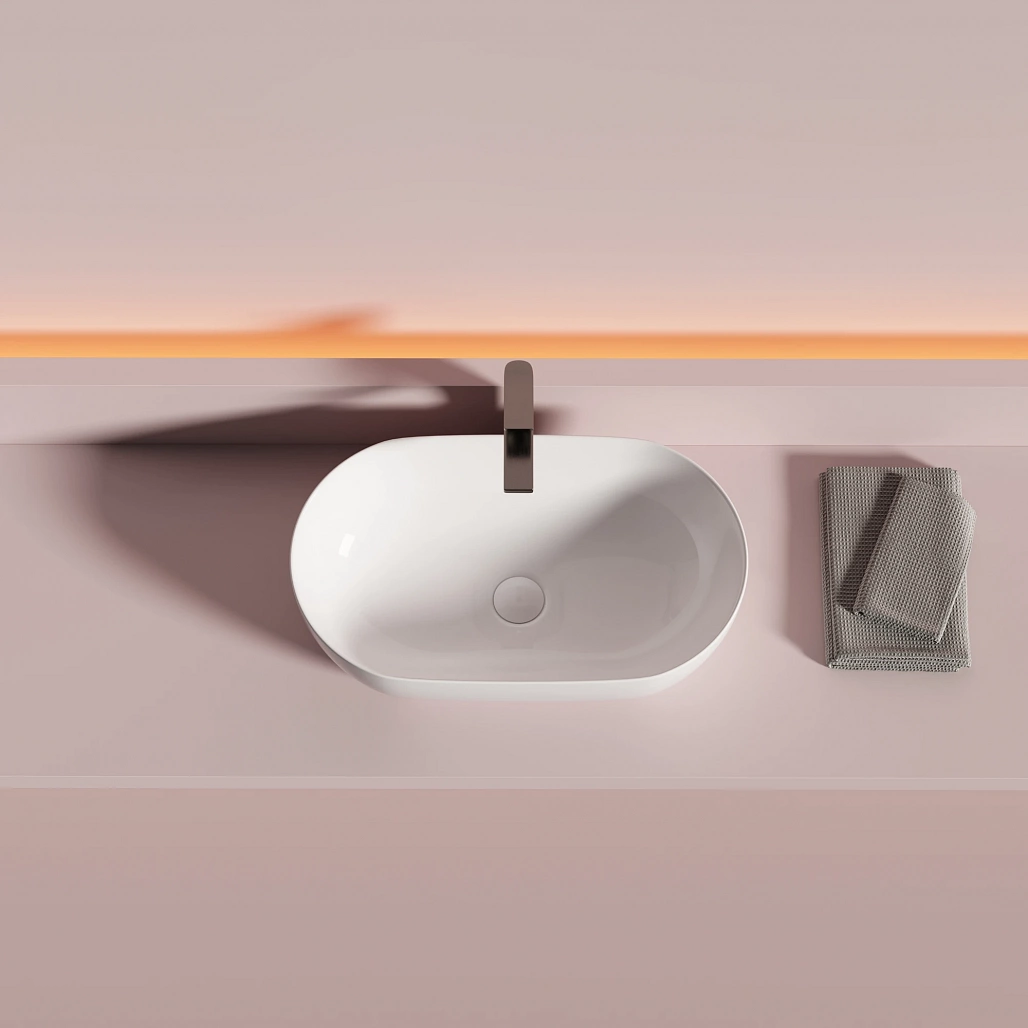 Раковина накладная Ceramicanova Твист / Twist 50x30x14 без перелива, овальная, белый — РАК010095 — фото 5