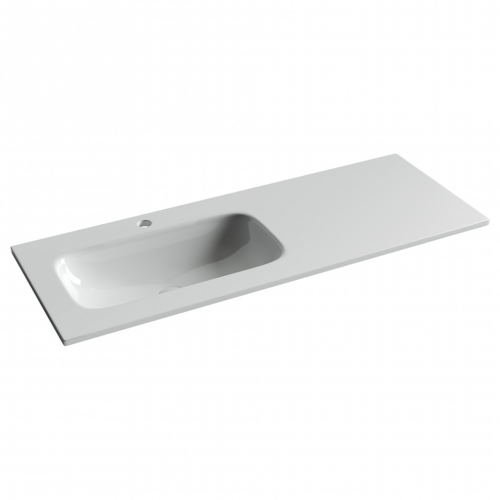 Раковина мебельная Ceramicanova Грация / Grace 121x45,7x13,7 без перелива, с отверстием под смеситель, чаша слева, прямоугольная, белый — РАК010071 — фото 1