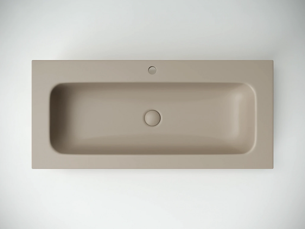 Раковина мебельная Ceramicanova Грация / Grace 101x45,7x13,7 без перелива, с отверстием под смеситель, прямоугольная, капучино матовый — РАК010065 — фото 3