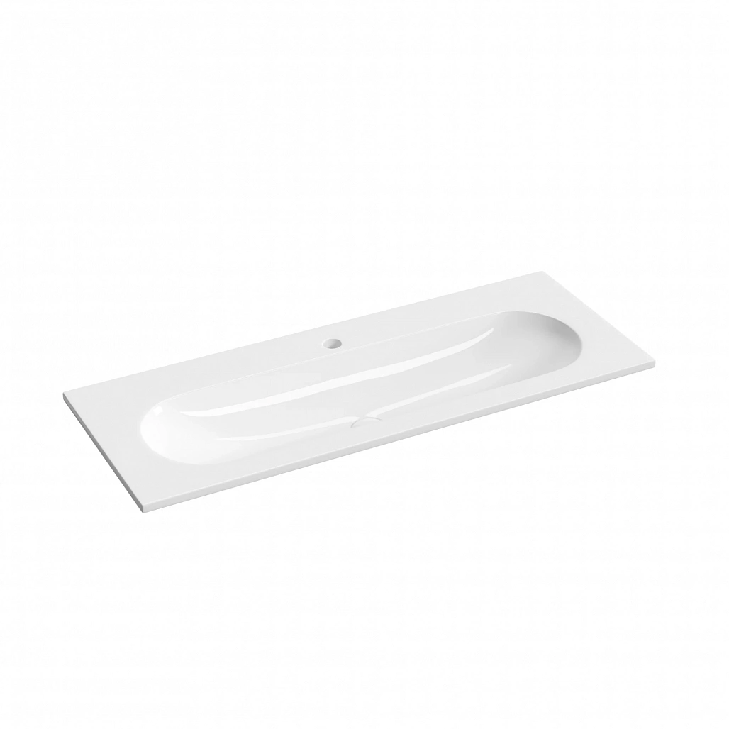 Раковина накладная Ceramicanova Калиста / Calista 101x39,5x12 без перелива, с отверстием под смеситель, прямоугольная, белый — РАК010012 — фото 1