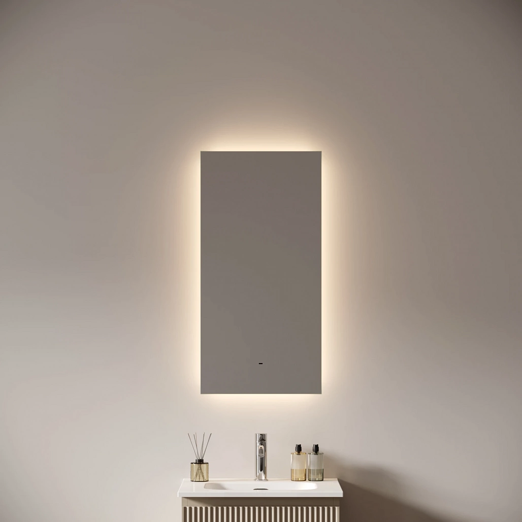 Зеркало Sancos Поле 2.0 / Square 2.0 40x80 светодиодная подсветка 2700K/4000K/5000K, антизапотевание, управление взмахом руки, диммируемая регулировка подсветки — ЗЕР010402 — фото 5