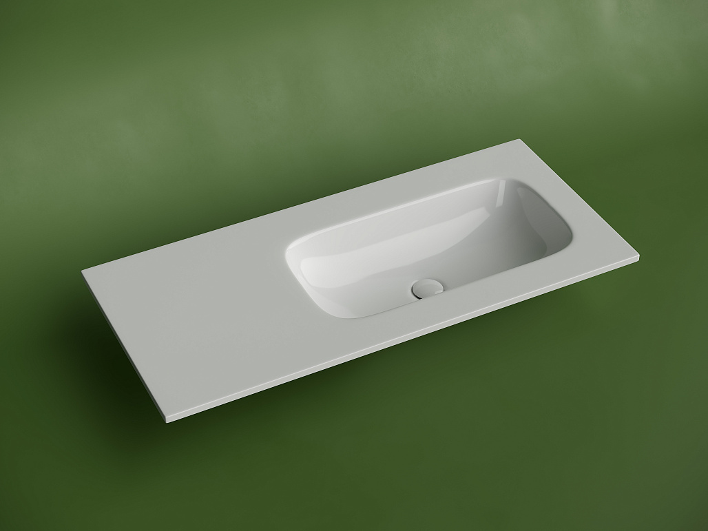 Раковина накладная Ceramicanova Грация (Grace) чаша справа, 1010x457x137, белый, CN7015wx