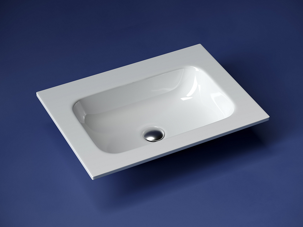 Раковина мебельная Ceramicanova Грация / Grace 61x45,7x13,7 без перелива, без отверстия под смеситель, прямоугольная, белый — РАК010052 — фото 2