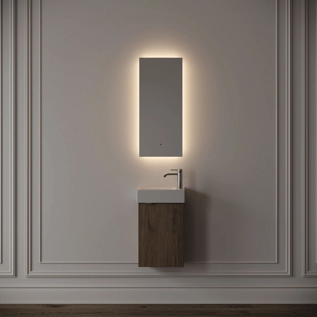 Зеркало Sancos Поле 2.0 / Square 2.0 35x80 светодиодная подсветка 2700K/4000K/5000K, управление взмахом руки, диммируемая регулировка подсветки — ЗЕР010401 — фото 9