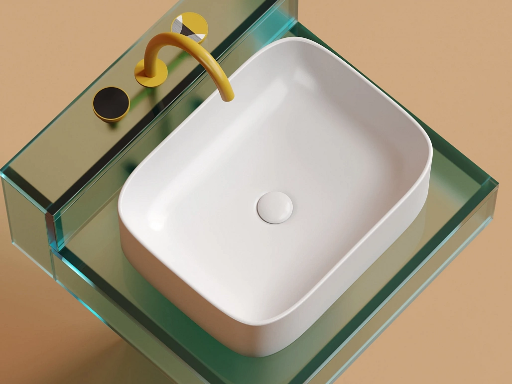 Раковина накладная Ceramicanova Элемент / Element 50,5x38x15 без перелива, прямоугольная, белый матовый — РАК010118 — фото 4