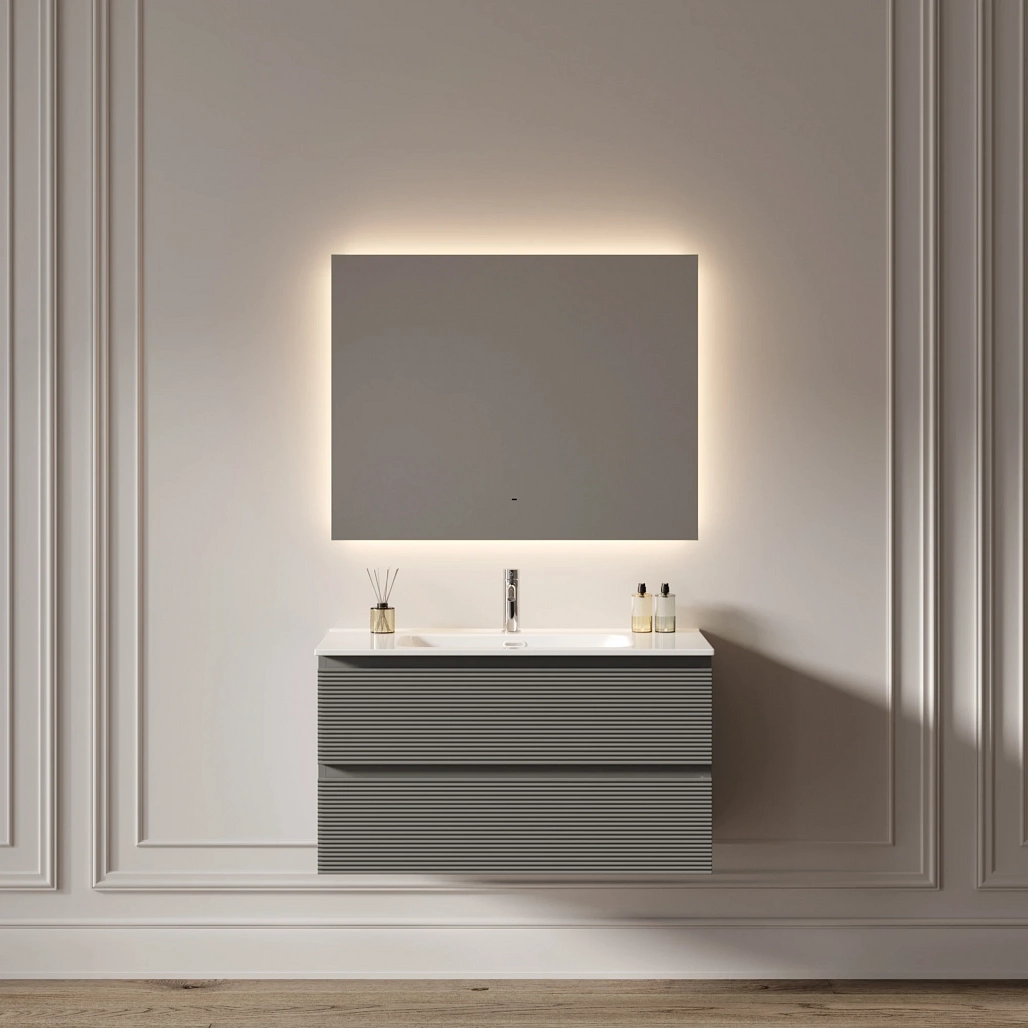 Зеркало Sancos Поле 2.0 / Square 2.0 90x70 светодиодная подсветка 2700K/4000K/5000K, антизапотевание, управление взмахом руки, диммируемая регулировка подсветки — ЗЕР010409 — фото 8