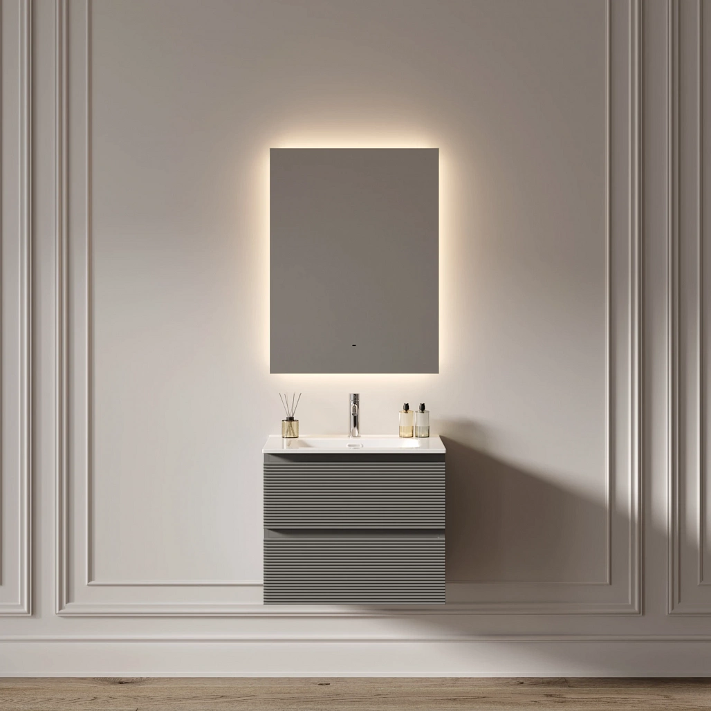 Зеркало Sancos Поле 2.0 / Square 2.0 60x80 светодиодная подсветка 2700K/4000K/5000K, антизапотевание, управление взмахом руки, диммируемая регулировка подсветки — ЗЕР010406 — фото 8