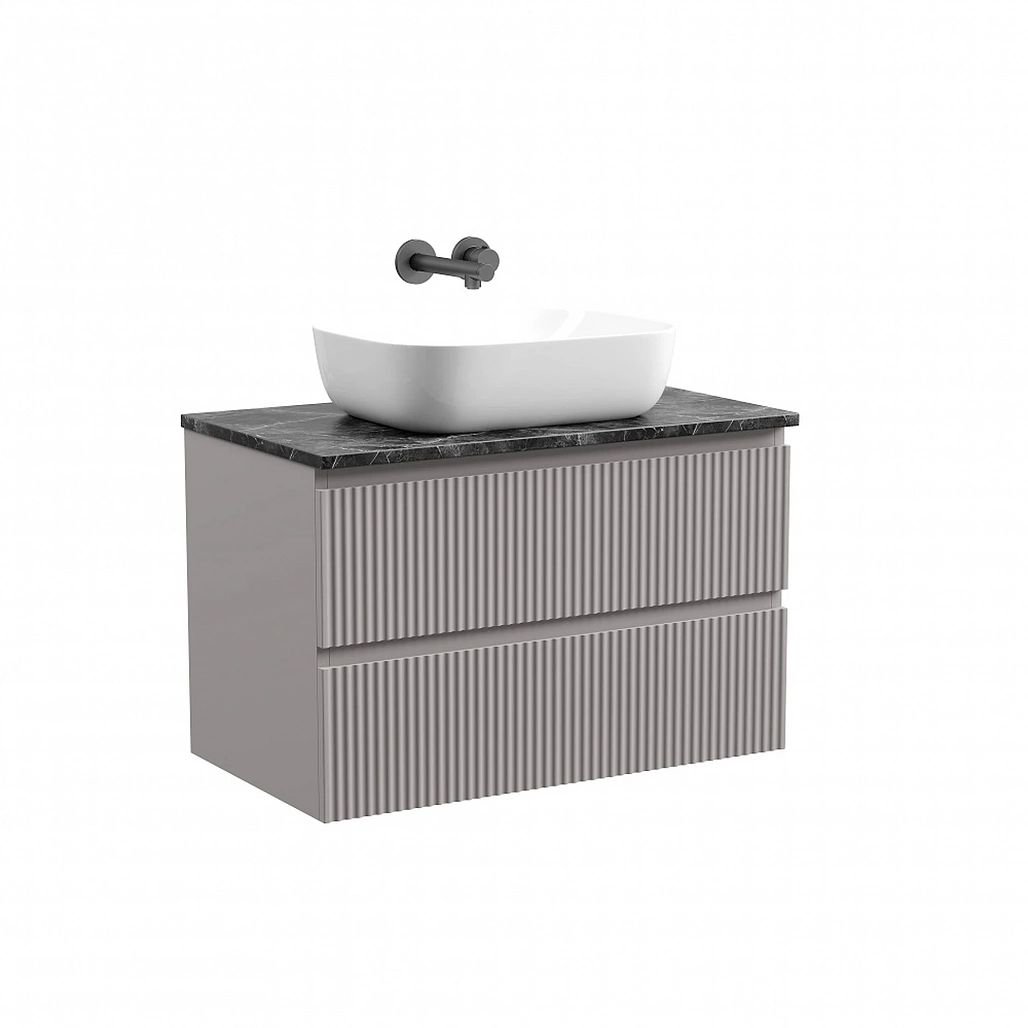 Тумба под столешницу Sancos Сноб Р / Snob R 79x44,5x50 подвесная, пыльная роза / doha soft, столешница без отверстия под смеситель, черное небо / black sky — МЕБ009758 — фото 1
