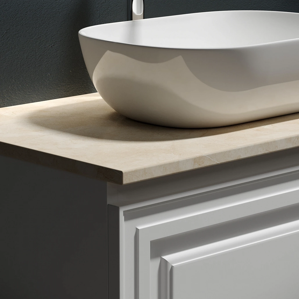 Тумба под столешницу Sancos Самая / Very 79x44,5x40,6 подвесная, белый матовый / bianco, столешница с отверстием под смеситель, креман / kreman — МЕБ009976 — фото 8