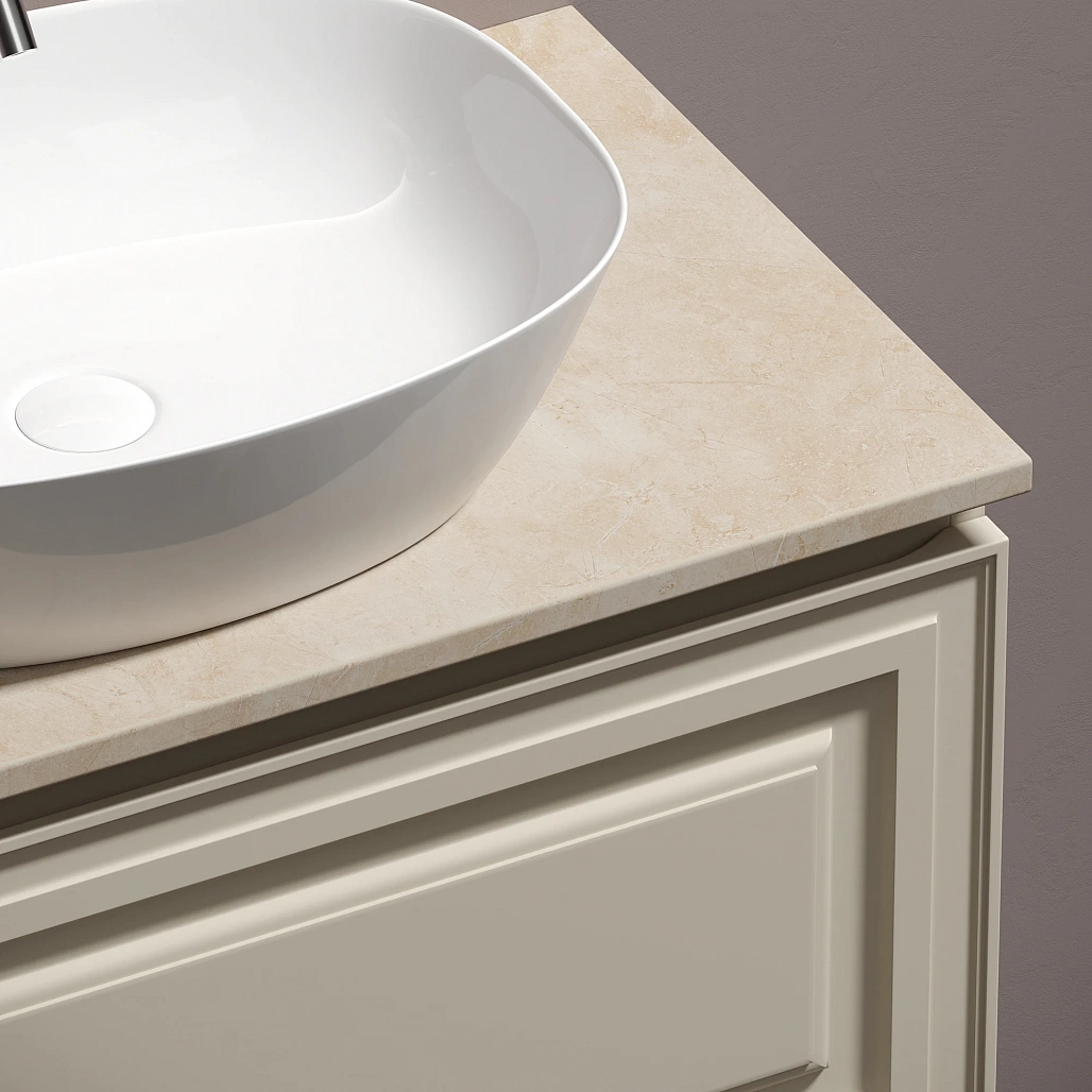 Тумба под столешницу Sancos Самая / Very 79x44,5x40,6 подвесная, бежевый матовый / beige soft, столешница с отверстием под смеситель, креман / kreman — МЕБ009970 — фото 7