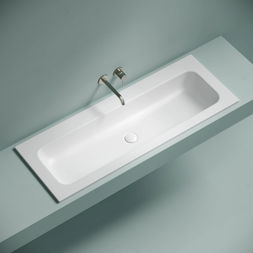 Раковина мебельная Ceramicanova Грация / Grace 121x45,7x13,7 без перелива, без отверстия под смеситель, прямоугольная, белый матовый — РАК010004 — фото 4